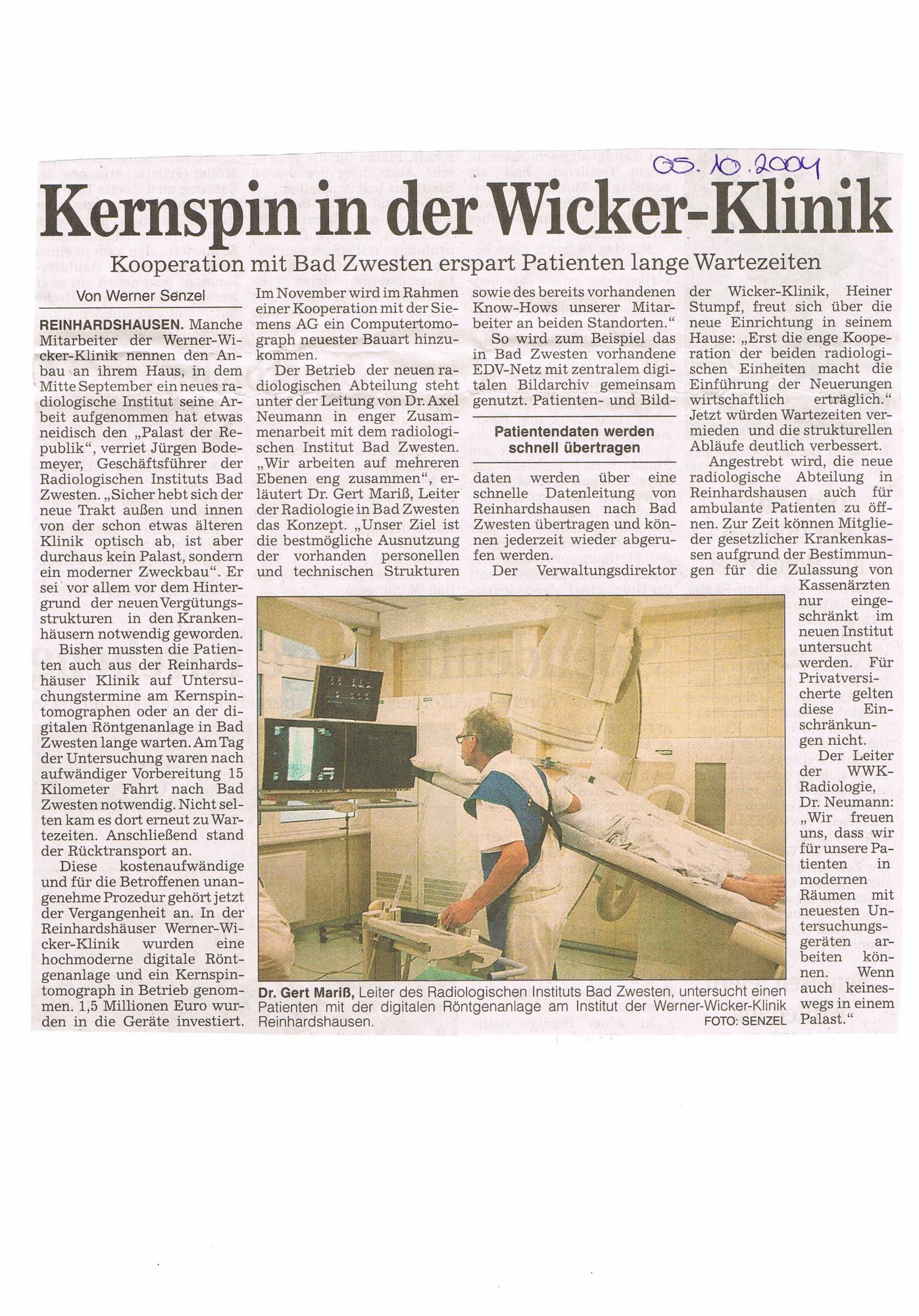 2004-10-05 Kernspin in der Wicker-Klinik-001